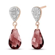 Galaxy Gold GG 14k Rose Gold Earrings with Diamonds and Garnets - $331.99+
