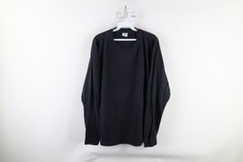 Vintage 90s Streetwear Mens Size Large Blank Long Sleeve T-Shirt Black Cotton - £33.23 GBP