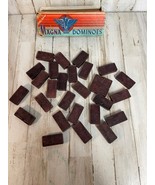 Vintage Halsam Dominoes Magna Eagle Black Ages 7 Up Double Six Set # 225 - $17.76 CAD