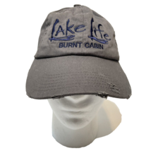 District Unisex Gray Baseball Cap Embroidered Lake Life Burnt Cabin Adjustable - £11.62 GBP
