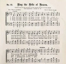 1883 Gospel Hymn Ring Bells Of Heaven Sheet Music Victorian Religion ADB... - $19.99