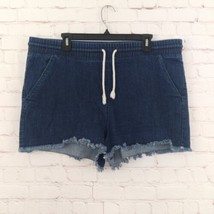 No Boundaries Shorts Juniors 19 Blue Cut Off Raw Hem Drawstring Pull On ... - $15.99