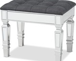 Baxton Studio Hedia Contemporary Glam and Luxe Grey Fabric Upholstered a... - $233.99