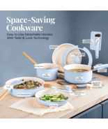 Gotham Steel 18pc Set Detachable Handle in Blue - $148.38