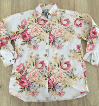 Vintage Cambridge Dry Goods Button Front Shirt Women 4 Floral Granny Cottage - £25.95 GBP