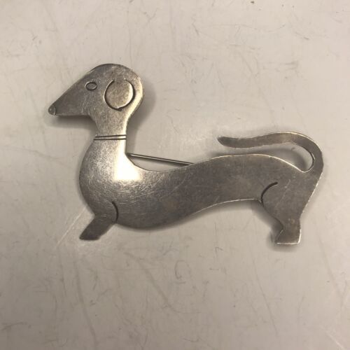 Primary image for Vintage Taxco Sterling Silver Brooch Dachshund Weiner Dog Doxie TD 54