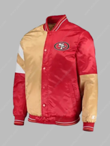 Men's Gold & Red George Kittle San Francisco 49ERS Varsity Jacket - £94.35 GBP
