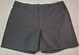 Harbor Bay Jean Short Mens Size 56 Black Denim 100% Cotton Flat Front Pockets - £21.40 GBP