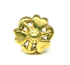 Flower Indian Nose Stud Antique gold finish Push Pin nose RIng - £13.00 GBP