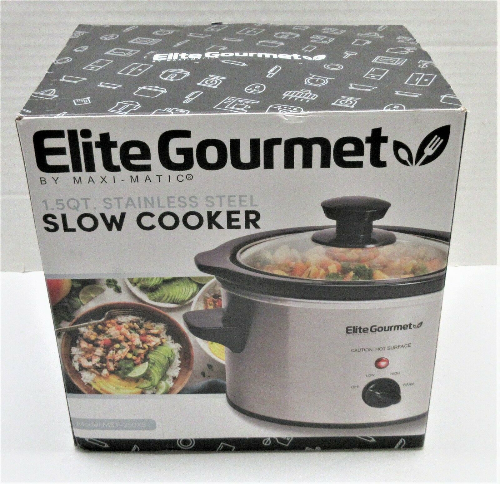 Elite Products MST-250XS 1.5 Qt Electric Slow Cooker - £23.89 GBP