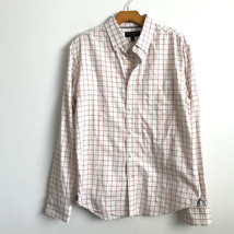 Banana Republic Untucked Shirt M Pink Check Button Collar Crisp Preppy - £1,798.70 GBP