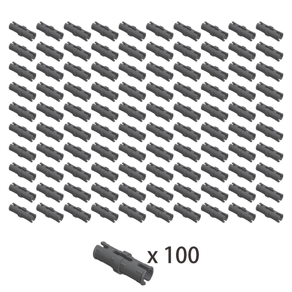 100x Dark Gray 2780 Connector Peg w. Friction/Technic Pin with Center Slots - $6.89