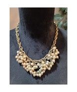 Women&#39;s Vintage Gold Chain Necklace With Faux Pearls And Lobster Clasp Lock - $37.91 CAD