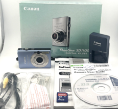 Canon Power Shot Elph SD1100 Is Digital Camera Blue 8MP 3x Zoom Near Mint Iob - £172.98 GBP