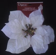 Christmas Holiday Ornament Poinsettia Clips 8&quot; 1 Clip/Pk Select: Red &amp;/o... - £2.34 GBP+