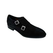 Giovacchini By Belvedere Italian Shoes Double Monk Strap Suede Black Francesco image 3