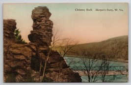 Chimney Rock Harpers Ferry WV Hand Colored Postcard P21 - £6.25 GBP