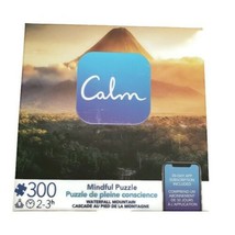 Calm Mindful Jigsaw Puzzle Waterfall Mountain 300 Pieces #6061076 Meditate - $3.47