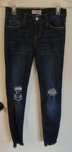 Womens 0 24 Judy Blue Indigo Distressed Punk Skinny Denim Jeans - $8.91