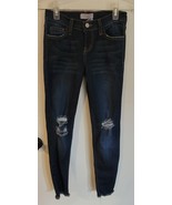 Womens 0 24 Judy Blue Indigo Distressed Punk Skinny Denim Jeans - $163.85 MXN