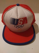 VINTAGE McDonald&#39;s USA Olympics Trucker Hat Red Mesh Snapback 1984 Los Angeles - £8.14 GBP