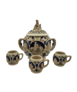Gerz German Rumtopf Castle Stoneware Tureen Set Punchbowl with  Mugs - $1,793.87 MXN