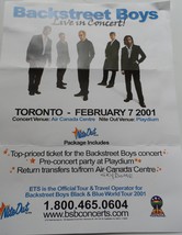 BACKSTREET BOYS 4PC TORONTO 2001 BLACK AND BLUE TOUR FLYER RARE + TICKET... - $242.71 MXN