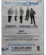BACKSTREET BOYS 4PC TORONTO 2001 BLACK AND BLUE TOUR FLYER RARE + TICKET... - €10,93 EUR