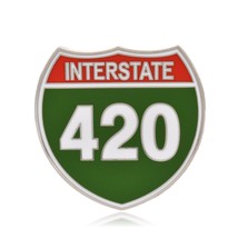 Interstate 420 Marijuana Weed THC Hard Enamel Lapel Pin - £7.98 GBP