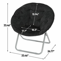 Moon Chair Seat Stool Saucer Soft Folding Home Living Room Sofa Black Cozy Chair - £55.69 GBP