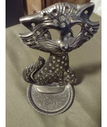 Vintage Metal Cat EARRING HOLDER Attached Tray Silver Tone Height 5 1/4 ... - €14,50 EUR
