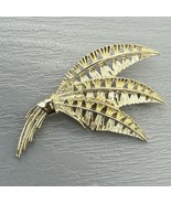 Vintage Gerry’s Gold Tone Leaf Brooch Pin – Three Stylized Feathers Leaves - $14.99