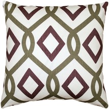 Tuscany Linen Sage Diamond Chain Throw Pillow 18X18, with Polyfill Insert - £39.92 GBP