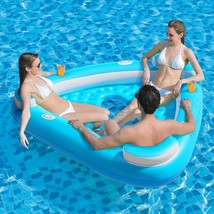 The Jasonwell Floating Island Pool Float Is An Inflatable Pool Lounger R... - £50.52 GBP