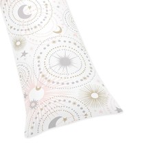 Blush Pink, Gold, Grey and White Star and Moon Body Pillow Case Cover for Celest - £41.66 GBP
