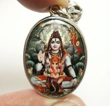 Seigneur Shiva &amp; Ganesha Dieu Béni Om Mahadev Pendentif Siva Ganesh Collier... - £23.16 GBP