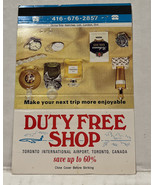 Vintage Duty Free Shop Toronto International Airport Canada Matchbook Cover - £2.68 GBP