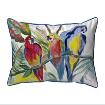 Betsy Drake Parrot Family Large Indoor Outdoor Pillow 16x20 - £36.94 GBP