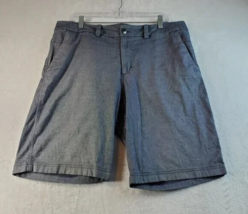 Lululemon Shorts Men Size 34 Gray Cotton Slash Pocket Belt Loops Logo Flat Front - £14.76 GBP