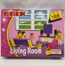 BRIX Blocks Living Room Furniture Set, 126 Pieces Kids Building Mini Blocks - $8.54
