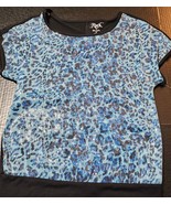 Wrangler Rock 47 Blue Sequined Blouse Short Sleeve Scoop Neck Womens Size M - $17.88 CAD