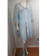 Vintage Robe Sans Souci Light Blue Nylon Lace Trim Loungewear Fairy Core... - £49.63 GBP