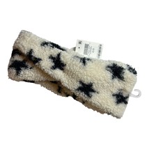 Jenni Women&#39;s Sherpa Headband Black White Stars One Size New - $5.95