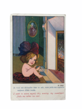 Vintage 1910 Comic Postcard Girl With Big Bow Head Sid&#39;s Edition Paris N... - $11.17