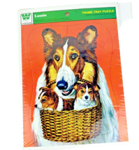 Whitman Lassie With Puppies in Basket Frame Tray Puzzle NWT - $11.88