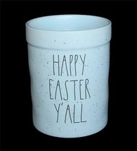 Rae Dunn &quot;Happy Easter Y-ALL&quot; Speckled Blue Matte Finish Hvy Utensil Holder New - £31.89 GBP