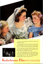 Vintage 1942 Kodachrome Film Print Ad Advertisement Wedding Bride Girls - £5.18 GBP