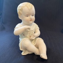 Vintage Antique Decorative Bisque Piano Baby Figurine Numbered 23/110  - £22.77 GBP