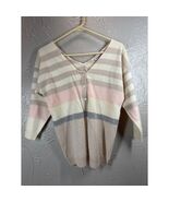 Lauren Hansen Wool Angora Blend Sweater Beige Pink Tan Womens Size Small - $29.95