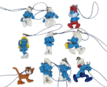 LOT OF 10 THE SMURFS MOBILE HANGER / DANGLE CHARMS PAPA SMURF SMURFETTE ... - £43.82 GBP